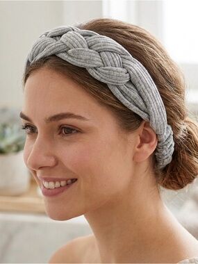 “3/$25” Gray Skies Braided Knit Turban Headband